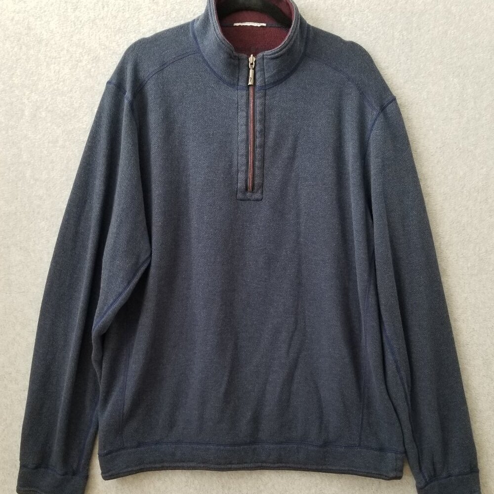 Tommy Bahama Mens Pullover Quarter Zip Sweater Shirt Size L